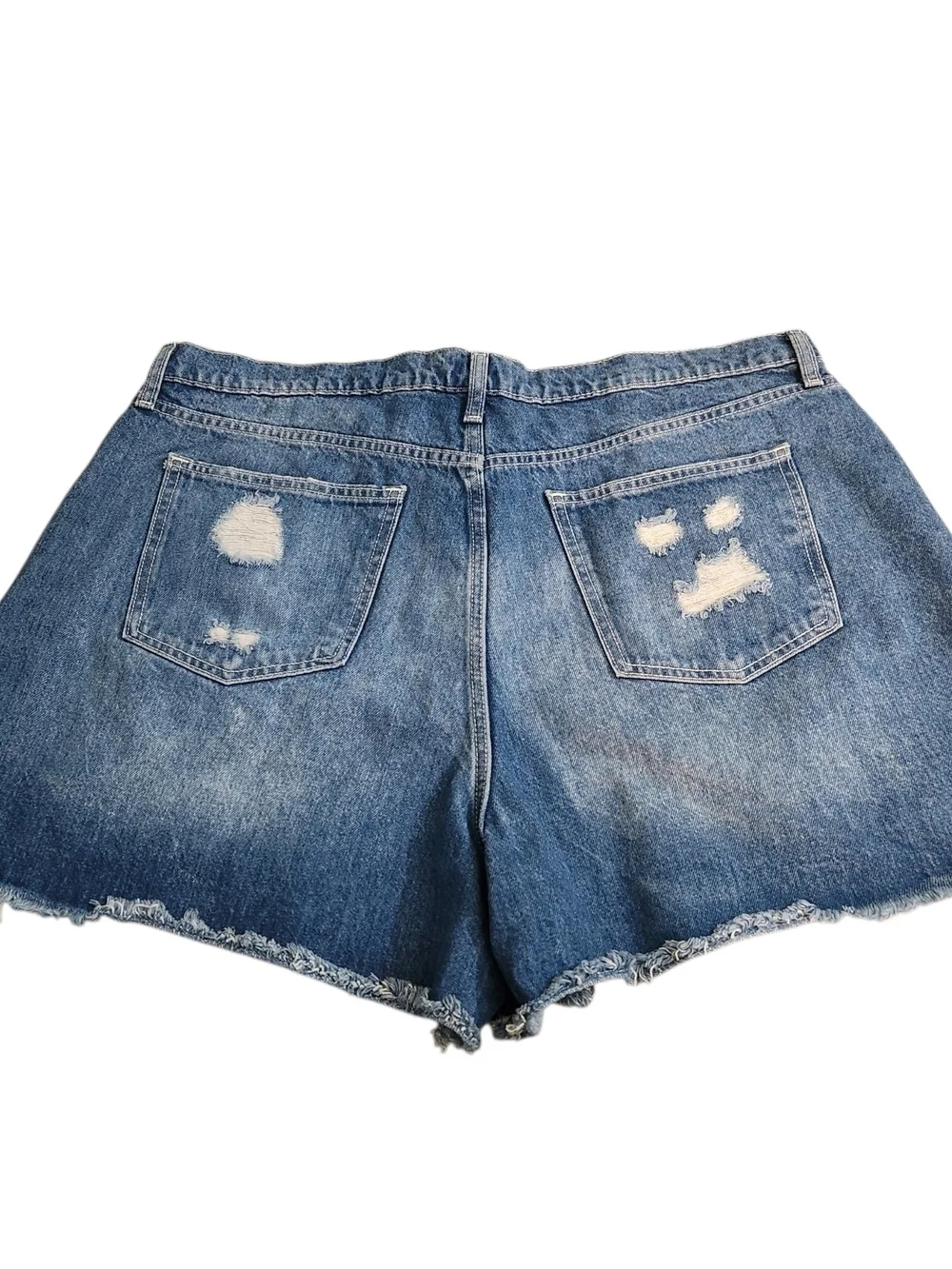Arizona Jean Company Distressed Light Blue High-Rise Denim Shorts